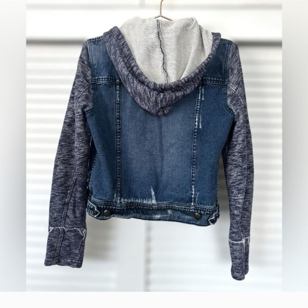 Free People Indigo Knit Hooded Denim Jacket - Picture 8 of 8